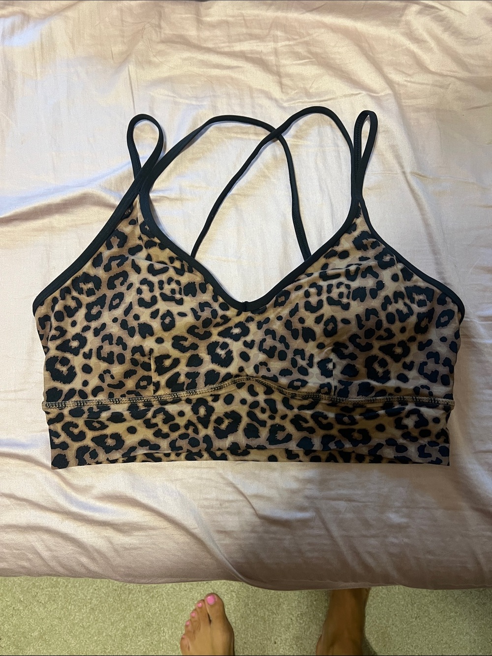 JoyLab Leopard Print Strappy Bralette - Brown & Black